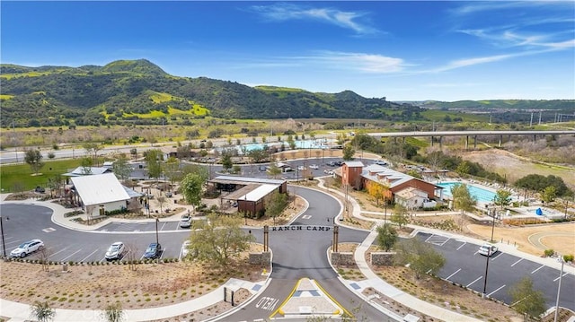 bird's eye view featuring a mountain view