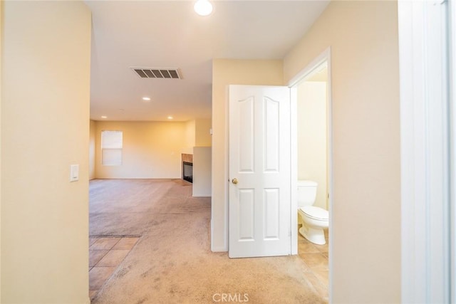 14051 Mare Ln, Victorville, CA 92394 - corridor with light carpet and recessed lighting