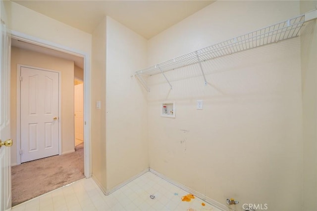 14051 Mare Ln, Victorville, CA 92394 - laundry area featuring washer hookup, hookup for a gas dryer, and light carpet