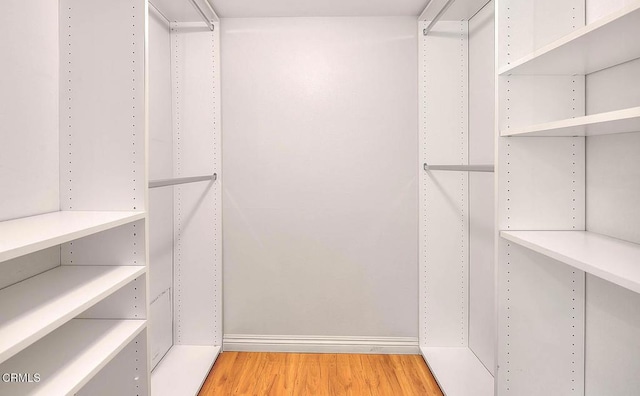 spacious closet with light wood-type flooring