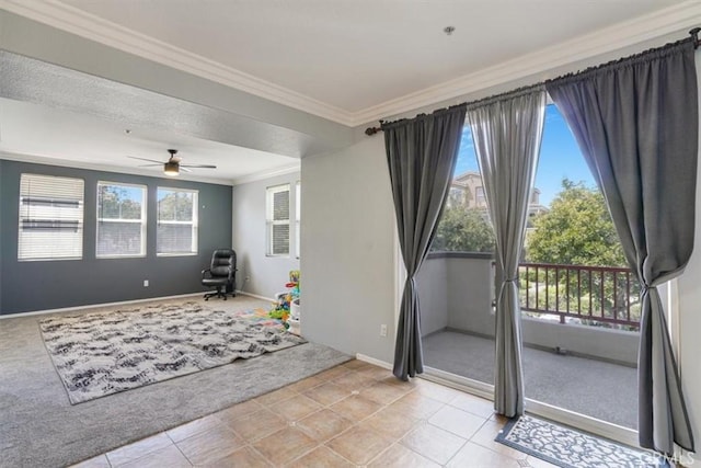1441 Paseo Orion, San Diego, CA 92154 - interior space with crown molding, baseboards, carpet floors, and tile patterned flooring