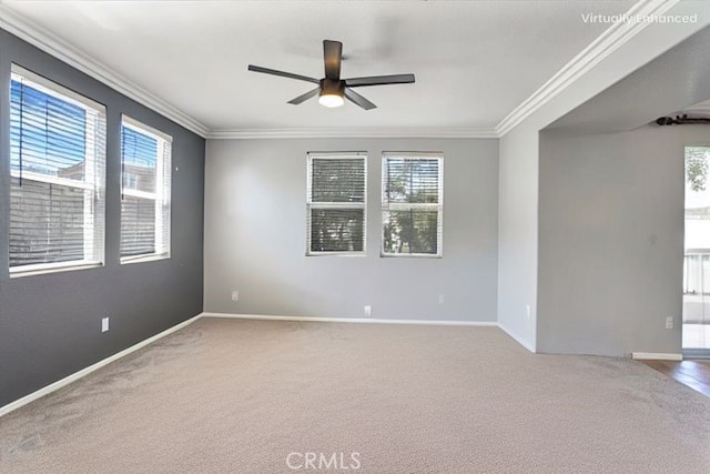 1441 Paseo Orion, San Diego, CA 92154 - spare room with crown molding, plenty of natural light, carpet, and a ceiling fan