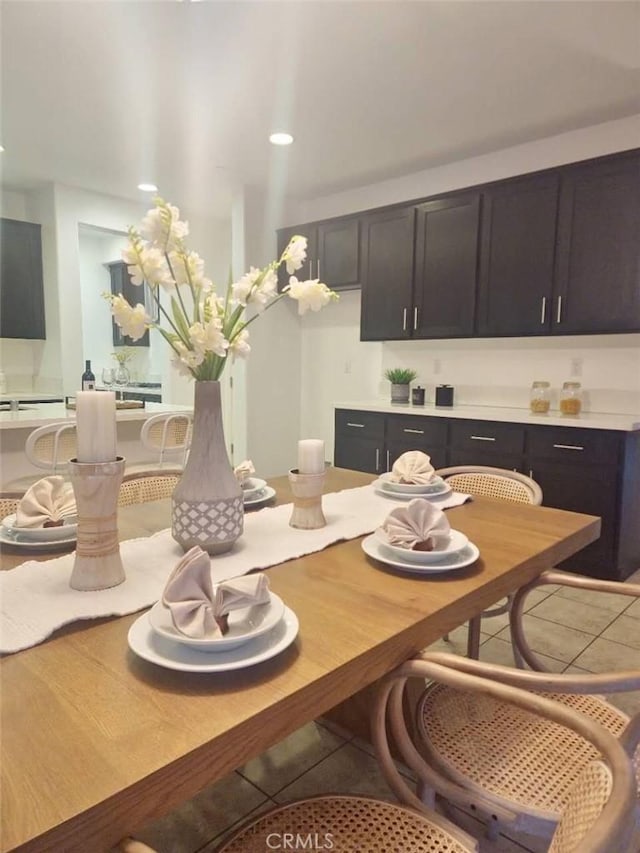 view of tiled dining room