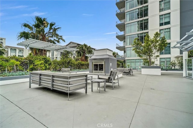411 W Seaside Way Unit 1804, Long Beach, CA 90802 - surrounding community featuring an outdoor living space, a patio, and a pergola