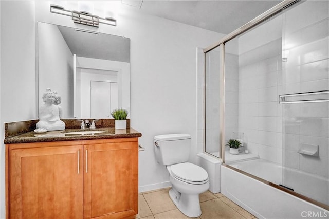 411 W Seaside Way Unit 1804, Long Beach, CA 90802 - full bath featuring vanity, toilet, combined bath / shower with glass door, tile patterned floors, and baseboards
