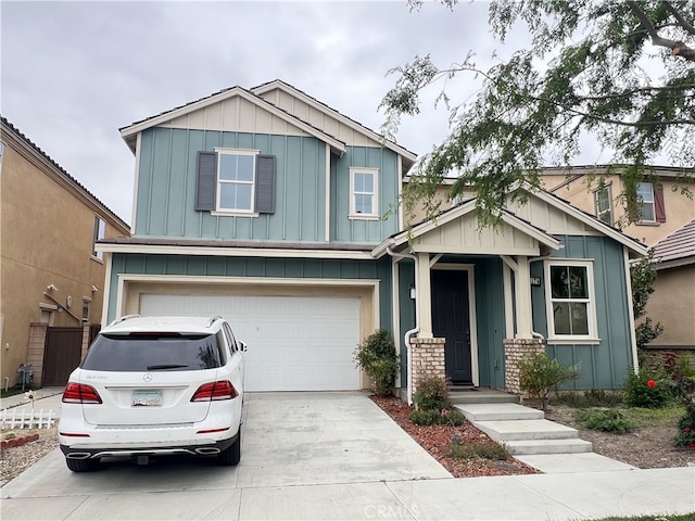 3175 E Yountville Dr, Ontario, CA 91761 - craftsman-style house featuring a garage, board and batten siding, and concrete driveway