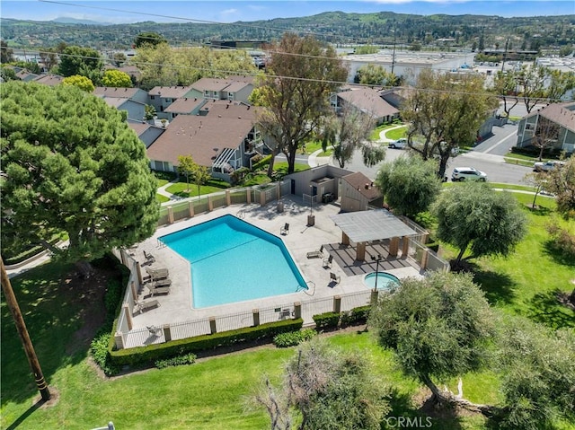 bird's eye view featuring a residential view