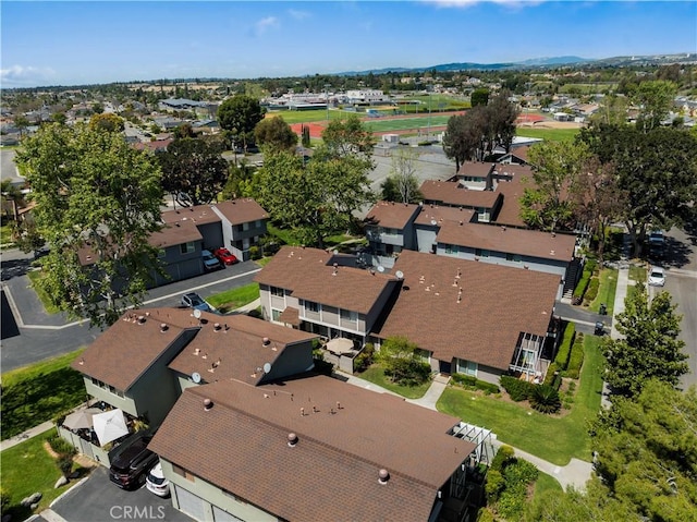 aerial view with a residential view