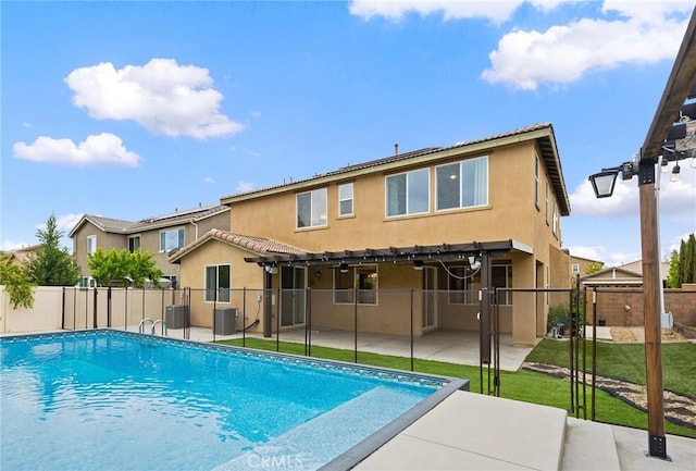 37544 River Oats Ln, Murrieta, CA 92563 - exterior space featuring central air condition unit, fence, a patio area, and a fenced in pool