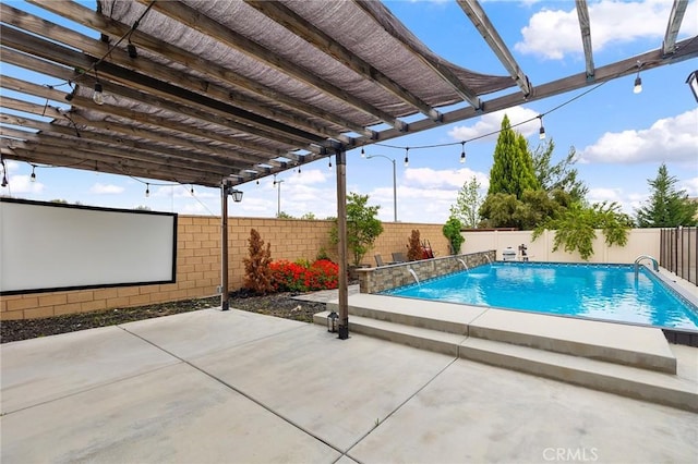 37544 River Oats Ln, Murrieta, CA 92563 - view of pool with a patio area, a fenced backyard, a fenced in pool, and a pergola