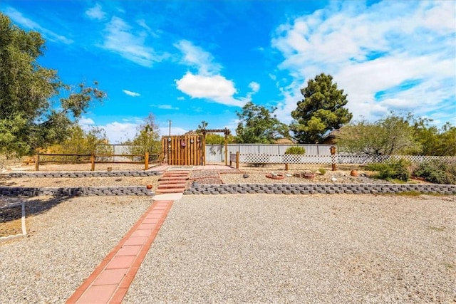 view of yard featuring fence