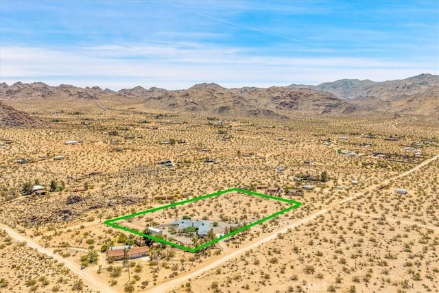 property view of mountains with a rural view and a desert view
