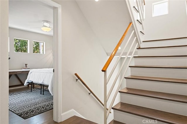 804 N Juanita Ave Unit B, Redondo Beach, CA 90277 - stairway featuring baseboards and wood finished floors