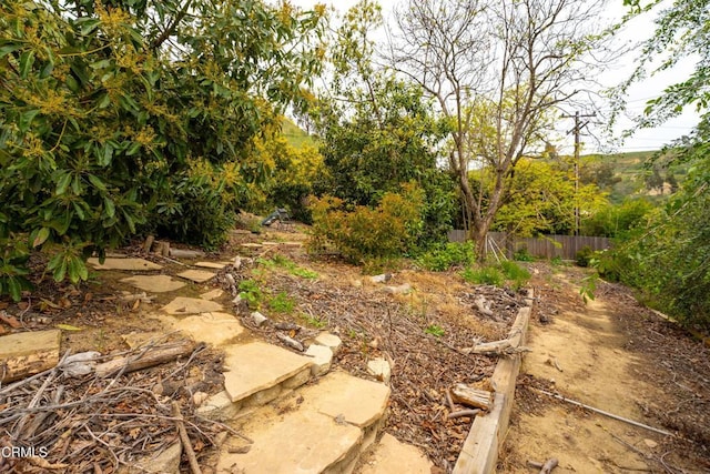 view of yard with fence
