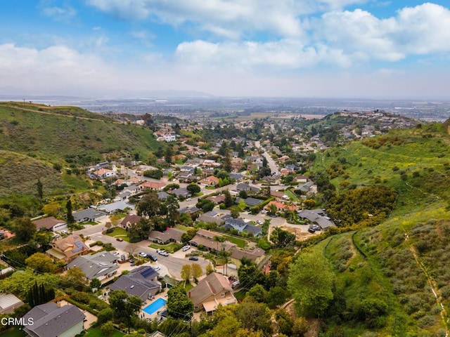 drone / aerial view with a residential view