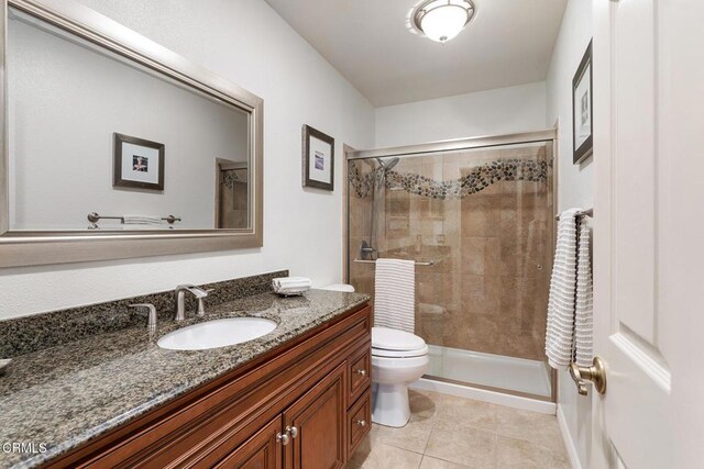1894 Rambling Rd, Simi Valley, CA 93065 - bathroom featuring vanity, a shower stall, and tile patterned floors