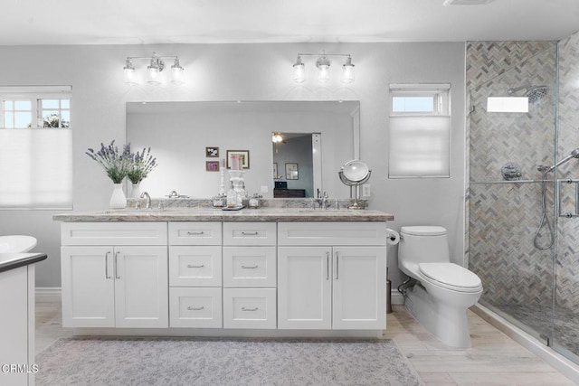 1894 Rambling Rd, Simi Valley, CA 93065 - bathroom with double vanity and a stall shower