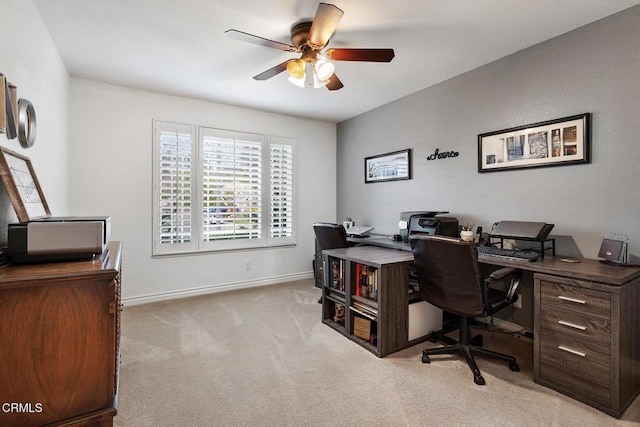 1894 Rambling Rd, Simi Valley, CA 93065 - home office with a ceiling fan and carpet floors