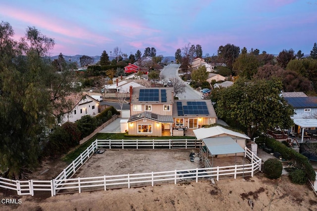 1894 Rambling Rd, Simi Valley, CA 93065 - view of front of house with a fenced backyard and solar panels