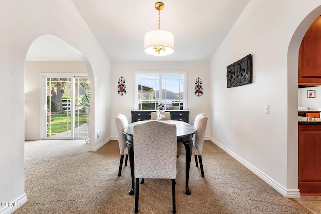 1894 Rambling Rd, Simi Valley, CA 93065 - dining area featuring light colored carpet and arched walkways