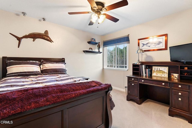1894 Rambling Rd, Simi Valley, CA 93065 - bedroom with light colored carpet, a ceiling fan, and a desk