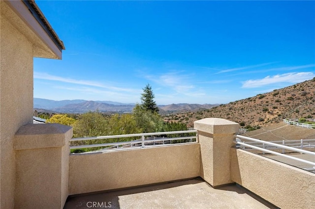 balcony with a mountain view