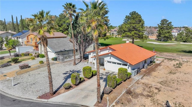 aerial view with a residential view