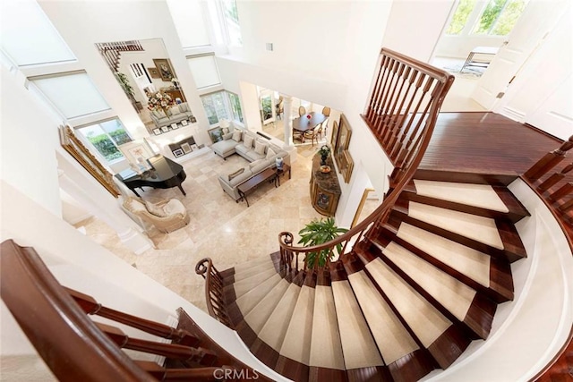 22421 Birchcrest, Mission Viejo, CA 92692 - stairway featuring a towering ceiling