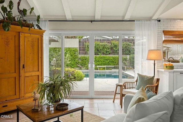 614 Crestview Dr, Ojai, CA 93023 - sunroom / solarium with beamed ceiling