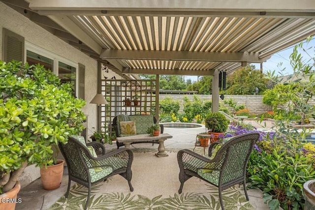 614 Crestview Dr, Ojai, CA 93023 - fenced backyard with a patio area and an in-ground hot tub