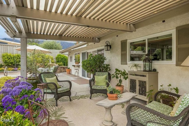 614 Crestview Dr, Ojai, CA 93023 - view of patio with a pergola