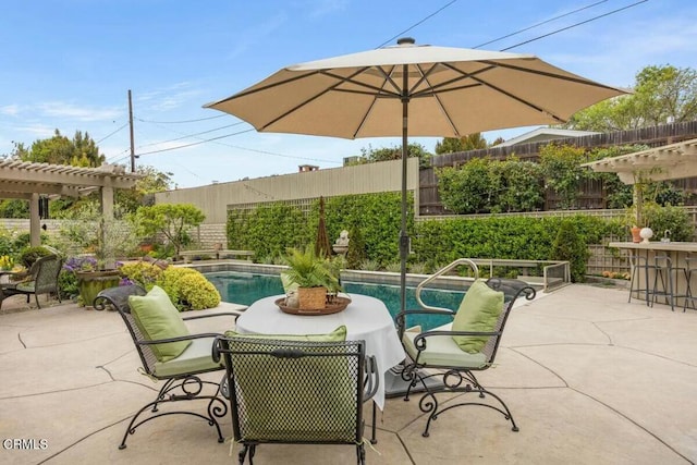 614 Crestview Dr, Ojai, CA 93023 - fenced backyard featuring a patio and a pergola