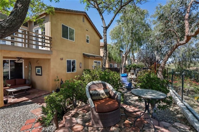 33228 Romance Pl, Temecula, CA 92592 - view of patio with ceiling fan and a balcony