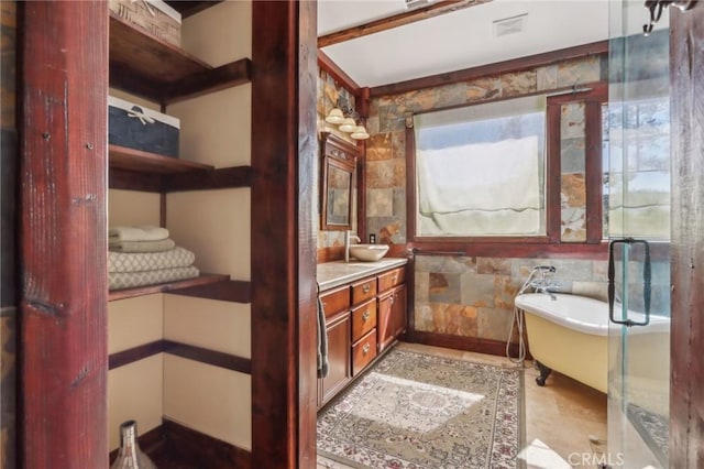 33228 Romance Pl, Temecula, CA 92592 - full bathroom featuring a freestanding tub and vanity