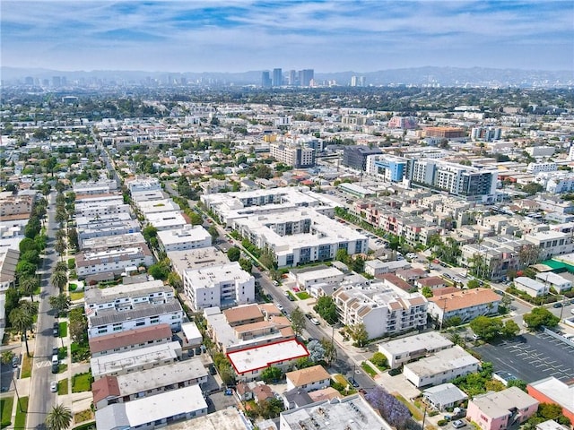 aerial view featuring a city view