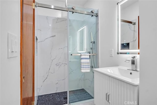 1521 249th St, Harbor City, CA 90710 - bathroom featuring a marble finish shower and vanity