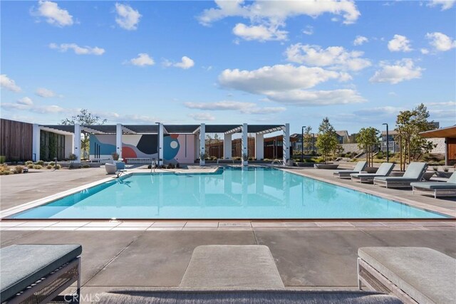 27068 Deer Way, Valencia, CA 91381 - community pool featuring a patio area, a residential view, and a pergola
