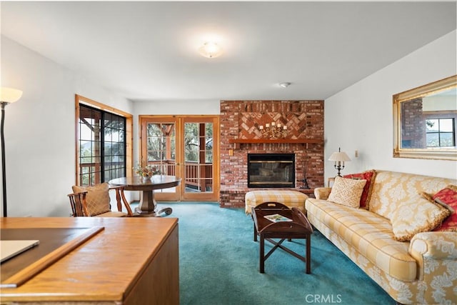 2116 Ironwood Ct, Pine Mountain Club, CA 93222 - carpeted living room with a fireplace