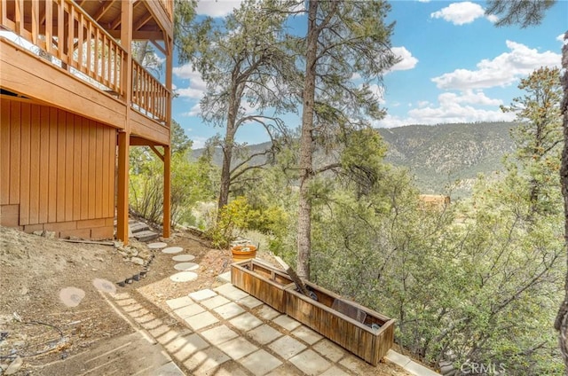 2116 Ironwood Ct, Pine Mountain Club, CA 93222 - view of yard featuring a deck with mountain view and a patio area