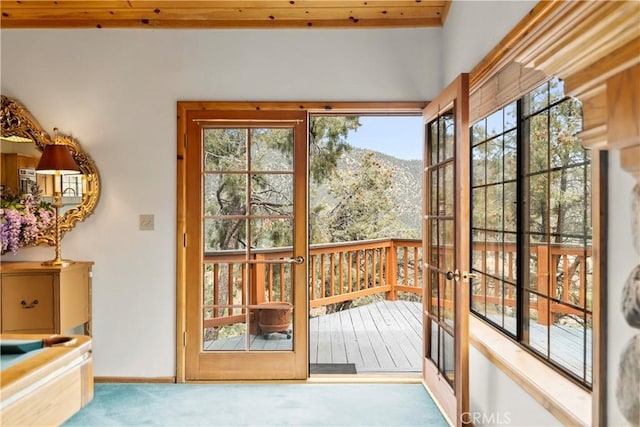 2116 Ironwood Ct, Pine Mountain Club, CA 93222 - doorway to outside featuring french doors and carpet