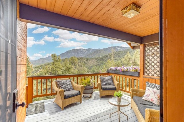 2116 Ironwood Ct, Pine Mountain Club, CA 93222 - wooden terrace with a mountain view
