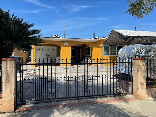 view of gate featuring fence private yard