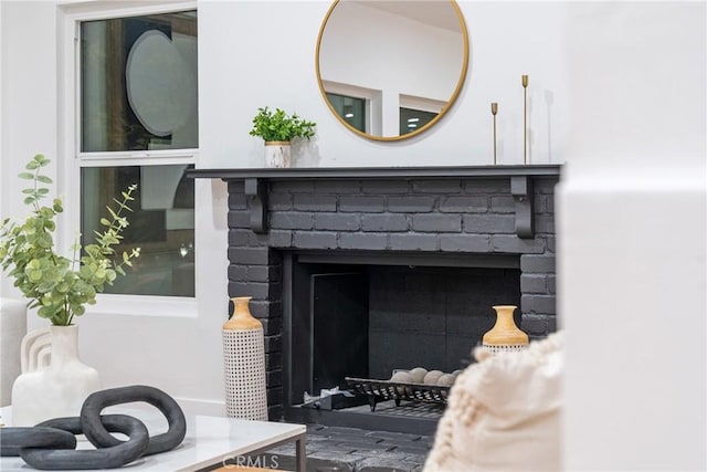 details with a fireplace