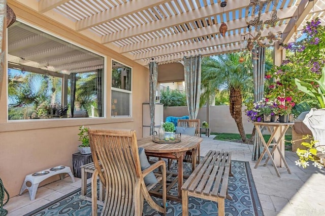 10495 Abalone Lndg, San Diego, CA 92130 - view of patio / terrace with a pergola, outdoor dining space, and fence