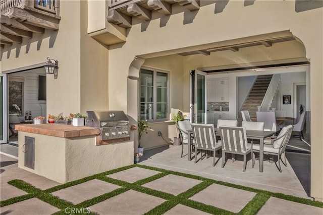116 Via Bilbao, San Clemente, CA 92672 - view of patio with an outdoor kitchen, outdoor dining area, and a grill