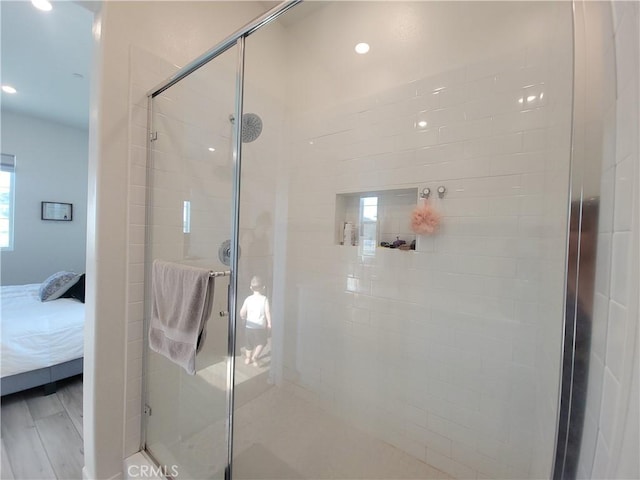 27078 Painted Sky Way, Valencia, CA 91381 - ensuite bathroom featuring a stall shower and recessed lighting