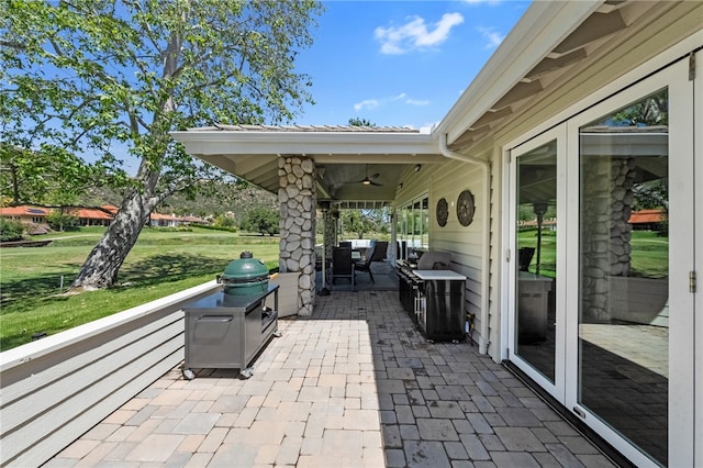 38101 Stone Meadow Dr, Murrieta, CA 92562 - view of patio / terrace featuring outdoor lounge area and a ceiling fan