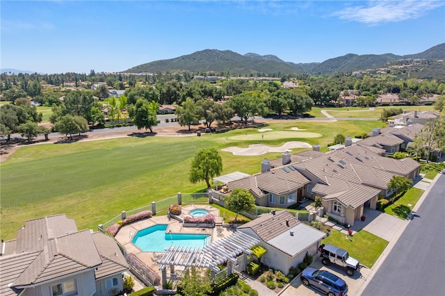 38101 Stone Meadow Dr, Murrieta, CA 92562 - drone / aerial view with view of golf course, a mountain view, and a residential view