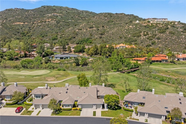 38101 Stone Meadow Dr, Murrieta, CA 92562 - drone / aerial view featuring a mountain view, golf course view, and a residential view