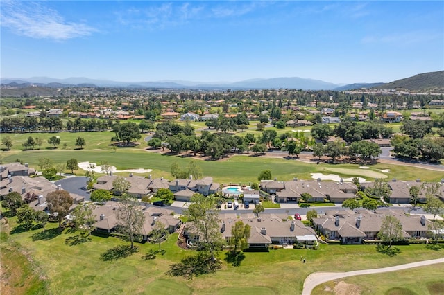 38101 Stone Meadow Dr, Murrieta, CA 92562 - aerial view featuring view of golf course, a mountain view, and a residential view